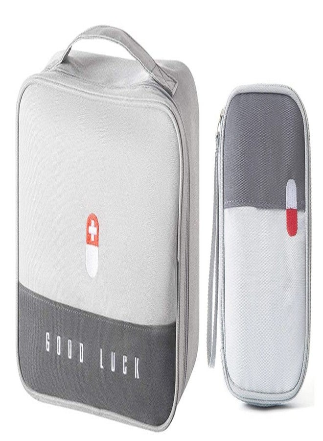 TERXA Medical Pouch | Emergency First Aid Kit Pouch | Mini Travel Medicine Bag | Medical Organizer Storage Pouch (Set of 2 PCs,Multicolor) - Image 2